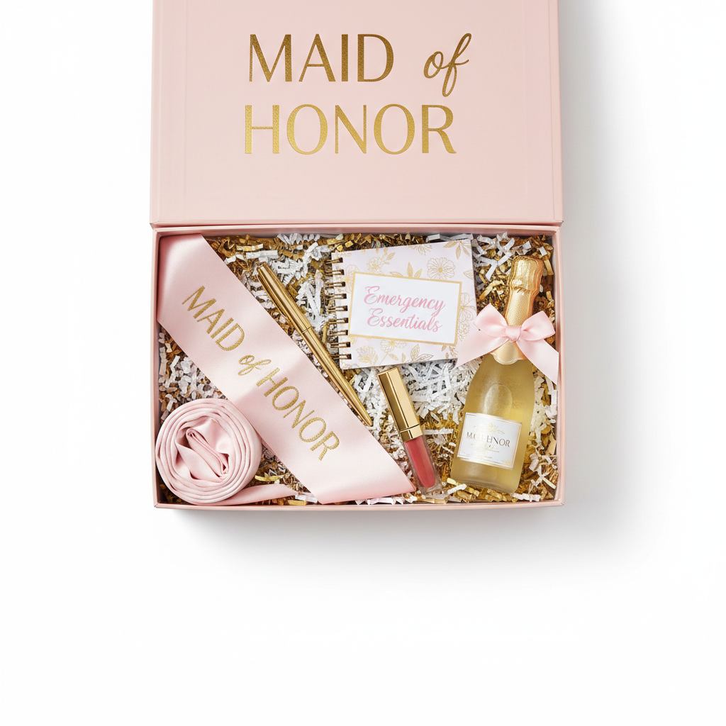 Maid of Honour Survival Kit flatlay